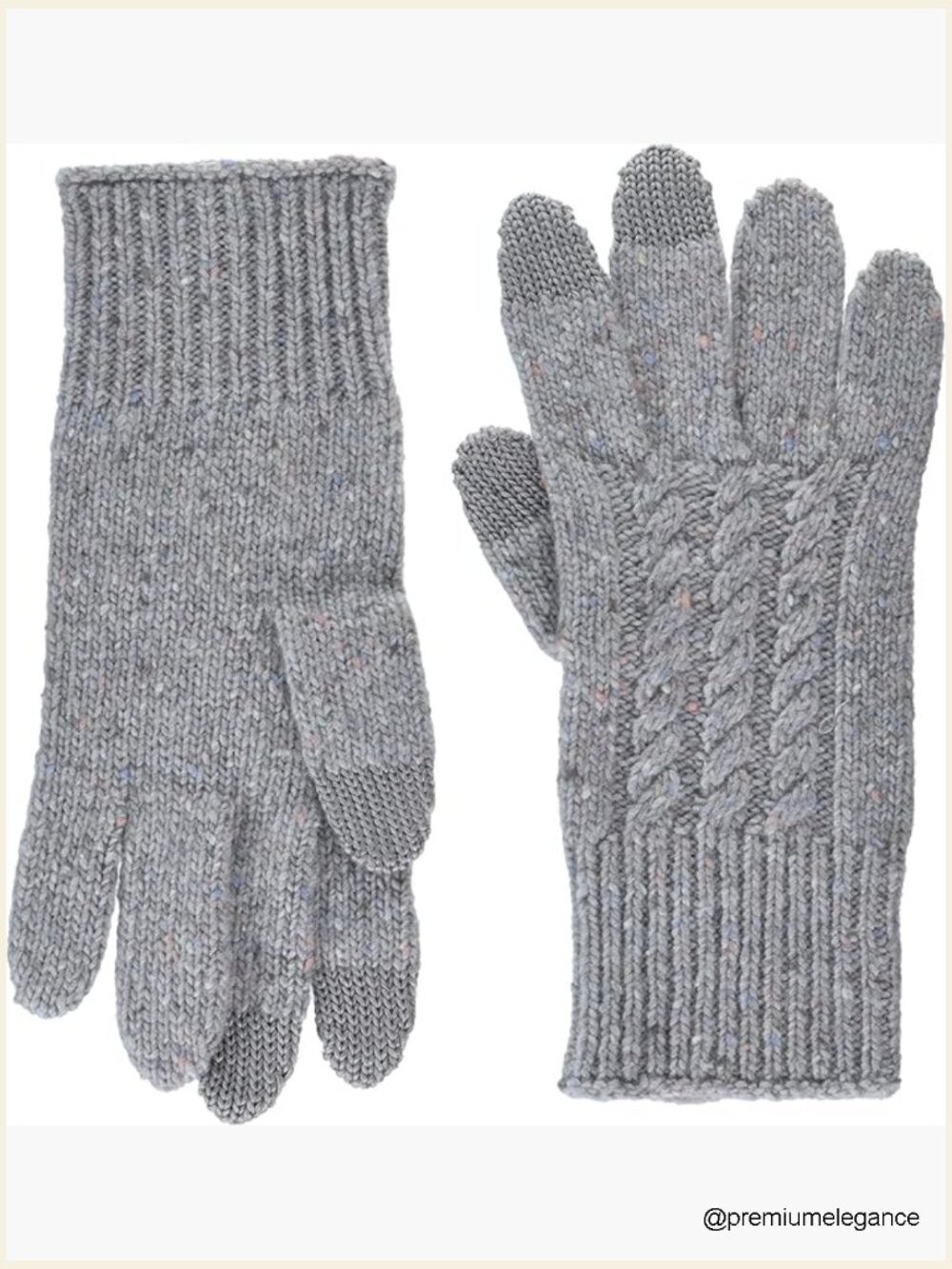 Women's Touchscreen Cable Knit Gloves Wool Blend Texting